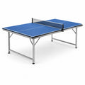 Table de tennis de table d'intérieur bleue avec filet et structure métallique, 274 × 152,5 × 76 cm