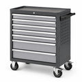 Servante d'atelier mobile en acier gris anthracite, 7 tiroirs verrouillables, 4 roulettes, 77 × 47 × 97 cm
